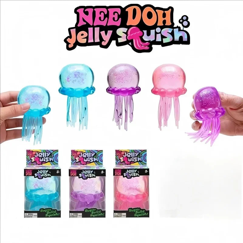 Squishies Nee Doh Jellyfish  Squish Toy Fidget Toy, Water Sensory Soft Jelly Squeeze Stress Relief Fidget Toy For Gift